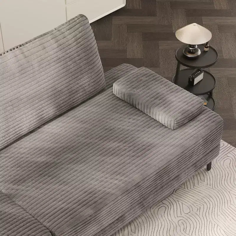 Canapé sectionnel ATJafurn 116 pouces surdimensionné gris en velours côtelé 4 places moderne modulaire sans accoudoirs avec coussins amovibles pour salon