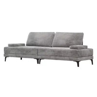 Canapé sectionnel ATJafurn 116 pouces surdimensionné gris en velours côtelé 4 places moderne modulaire sans accoudoirs avec coussins amovibles pour salon