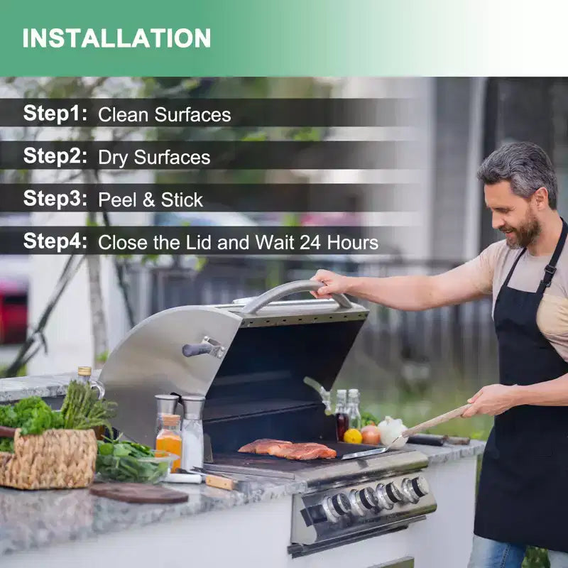 Bande de joint auto-adhésive haute température Unique Bargains, résistante à la chaleur pour barbecue, joint de grille, noir et blanc, 1 pièce, 0,8 x 0,2, 16,5 pieds