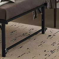 Kings Brand Furniture Cadre de Lit de Repos Moderne en Métal Taille Double avec Support de Matelas, Lit de Repos pour Salon, Chambre à Coucher, Chambre d'Invités, Bronze