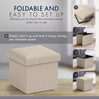 Ornavo Home Pouf de rangement pliable carré de 30,5 cm