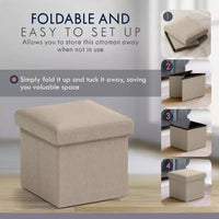 Ornavo Home Pouf de rangement pliable carré de 30,5 cm