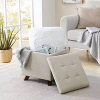 Ornavo Home Linge de Maison Pouf carré de rangement touffeté – 38 cm