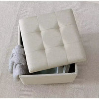 Ornavo Home Linge de Maison Pouf carré de rangement touffeté – 38 cm