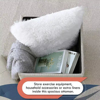 Ornavo Home Linge de Maison Pouf carré de rangement touffeté – 38 cm