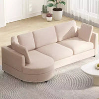 Canapé Mjkone Cloud, Petit Canapé Moderne de Salon Minimaliste, Canapé d'Angle en L avec Méridienne