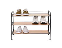 Seville Classics Meuble à chaussures en résine et métal robuste à 3 niveaux pour 12 paires