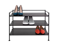 Seville Classics Meuble à chaussures en résine et métal robuste à 3 niveaux pour 12 paires