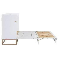 Lit escamotable Queen Size Whisen Modern Design, repliable en armoire avec pieds en fer