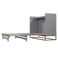 Lit escamotable Queen Size Whisen Modern Design, repliable en armoire avec pieds en fer