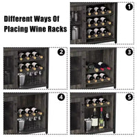Cave à vin Whizmax avec grand espace de rangement et support amovible, petit buffet et meuble de rangement avec porte grillagée