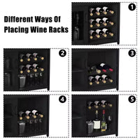 Cave à vin Whizmax avec grand espace de rangement et support amovible, petit buffet et meuble de rangement avec porte grillagée