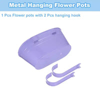 Unique Bargains Jardinières Suspendues en Fer Résistant à la Rouille, avec Trou de Drainage et Crochet Amovible, 4 pièces