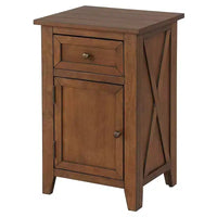 eHemco X-Side Table de chevet/d'appoint en bois avec 1 tiroir et 1 meuble de rangement à 1 porte