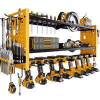 Étagère de rangement robuste pour outils électriques Hausource à 3 niveaux, jaune