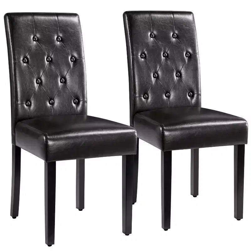 Yaheetech Lot de 4 chaises de salle à manger capitonnées en similicuir pour la maison, les restaurants, les cafés