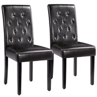 Yaheetech Lot de 4 chaises de salle à manger capitonnées en similicuir pour la maison, les restaurants, les cafés