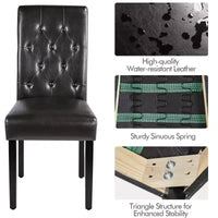 Yaheetech Lot de 4 chaises de salle à manger capitonnées en similicuir pour la maison, les restaurants, les cafés