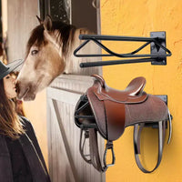 VEVOR Support à selle avec barre de protection, 60,5 x 32 x 25,9 cm, lot de 2 supports muraux pour selles, support de selle en acier robuste, support de selle pour selles Western et anglaises