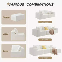 Canapé sectionnel modulaire 103, canapé nuage sectionnel en L avec assises profondes, canapés en mousse sans assemblage, capitonnés