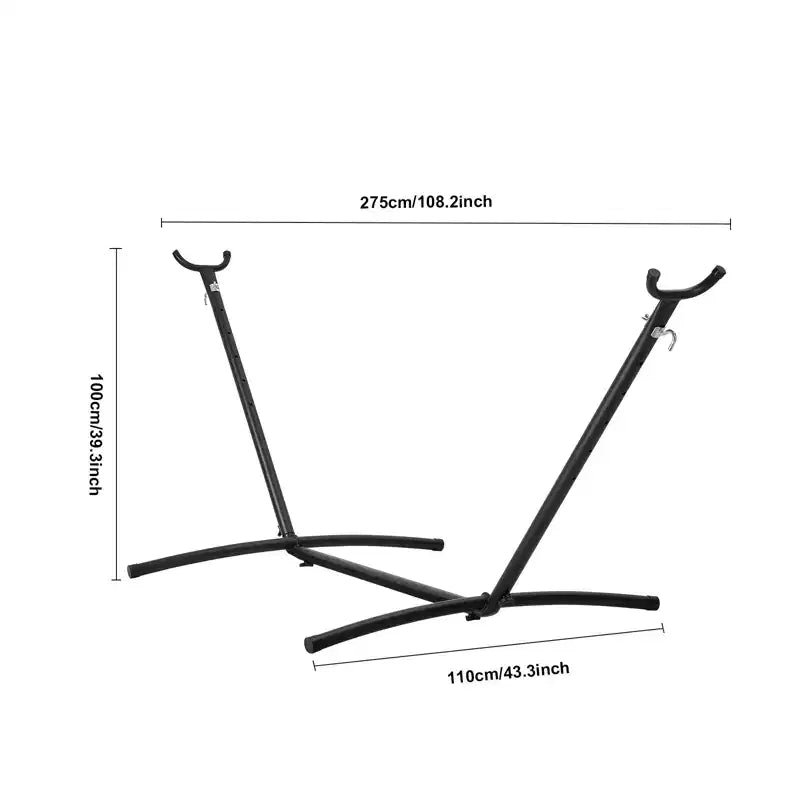 Support de Hamac Portable VEVOR, Charge Max 204 kg, Support de Hamac en Acier pour 2 Personnes, Cadre de Hamac Robuste avec Crochets Réglables Adapté aux Hamacs de 2,9 à 3,8 m