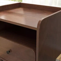 Table de chevet à double niveau Roundhill Furniture Wyller, table d'appoint, finition noyer naturel