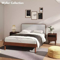 Table de chevet à double niveau Roundhill Furniture Wyller, table d'appoint, finition noyer naturel