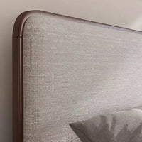Ensemble de chambre à coucher Roundhill Furniture Wyller 3 pièces, lit plateforme avec deux tables de chevet, Noyer naturel, Grand lit