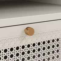 Ensemble de chambre à coucher Roundhill Furniture Feeney 2 pièces, lit plateforme avec table de chevet, blanc crème, grand lit