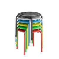 VECELO Tabourets empilables pour salle de classe, Tabourets portables en plastique de 30 cm de hauteur avec patins antidérapants pour l'école, Lot de 6/8