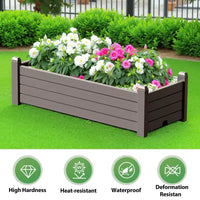Bac de plantation rectangulaire pour jardin d'une capacité de 78 L / 21 Gal / 2,75 pieds cubes
