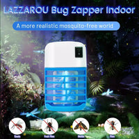 LAZZAROU Anti-insectes Électrique d'Intérieur & Tueur de Moustiques - Sans Danger pour les Enfants et les Animaux | Piège à Mouches à Lumière Bleue pour la Maison, la Cuisine, la Chambre | Sans Produits Chimiques, Facile à Nettoyer