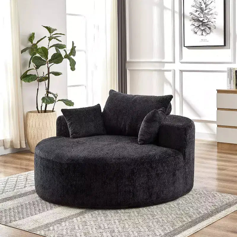 Canapé simple MAYEERTY 55 en chenille sans assemblage pour salon, chambre, salle de projection