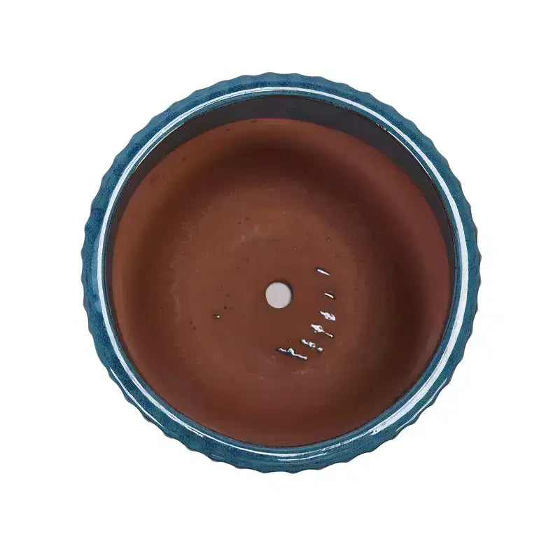 MAYEERTY Pot de fleurs en céramique 3 pièces, jardinière moderne d'intérieur et d'extérieur, bleu antique pour jardin et patio