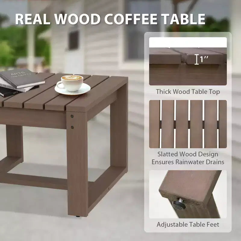 EAGLE PEAK Ensemble bistro 5 pièces en bois de cèdre naturel - Mobilier de patio d'extérieur, petit ensemble de conversation de balcon avec ottomans et table basse