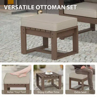 EAGLE PEAK Ensemble bistro 5 pièces en bois de cèdre naturel - Mobilier de patio d'extérieur, petit ensemble de conversation de balcon avec ottomans et table basse