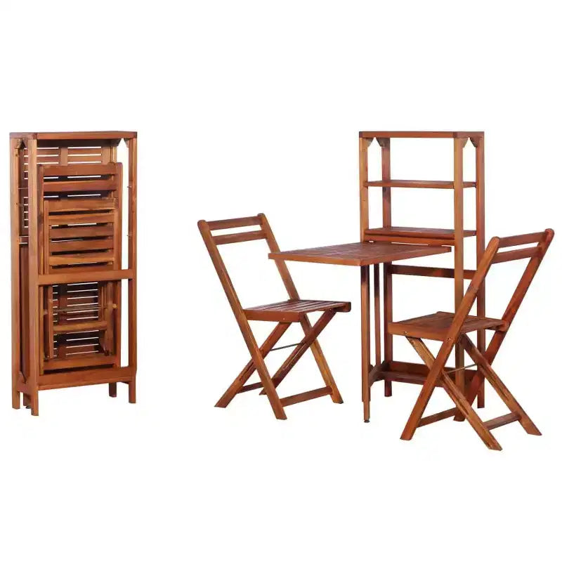 vidaXL Ensemble bistrot pliant 3 pièces en bois d'acacia massif