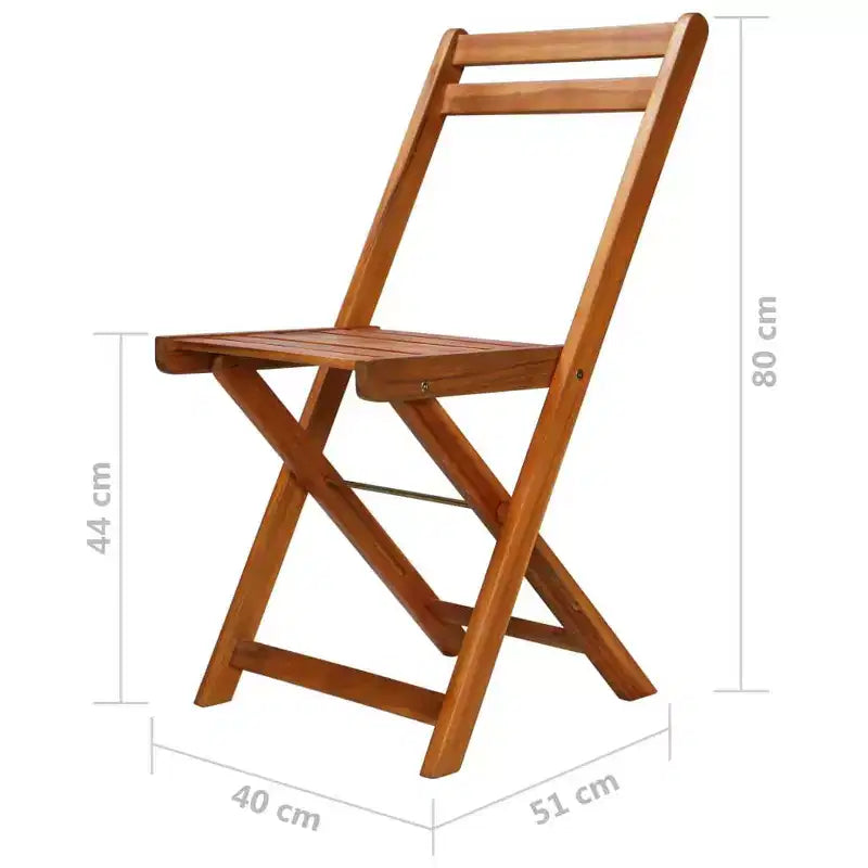 vidaXL Ensemble bistrot pliant 3 pièces en bois d'acacia massif