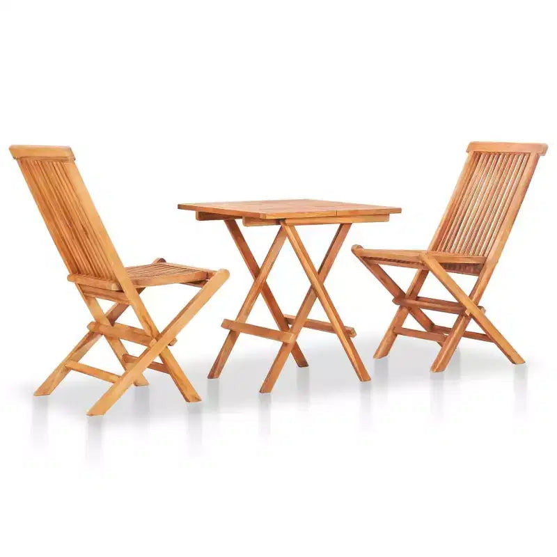 vidaXL Ensemble bistro pliant 3 pièces en bois de teck massif
