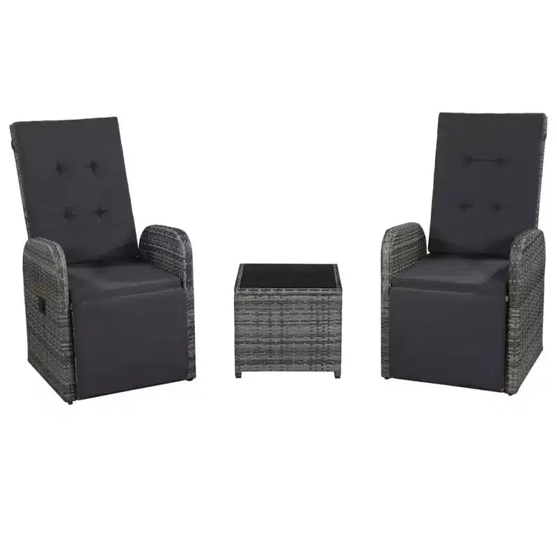 vidaXL Ensemble de bistrot Gris, Gris foncé