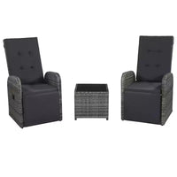 vidaXL Ensemble de bistrot Gris, Gris foncé