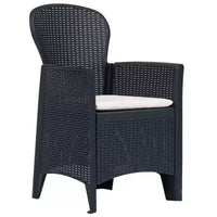 vidaXL Ensemble de bistrot, 2 pcs, aspect rotin, anthracite, plastique