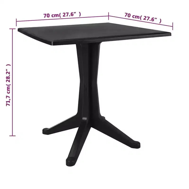 vidaXL Ensemble de bistrot, 2 pcs, aspect rotin, anthracite, plastique