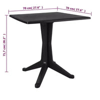 vidaXL Ensemble de bistrot, 2 pcs, aspect rotin, anthracite, plastique