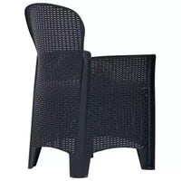 vidaXL Ensemble de bistrot, 2 pcs, aspect rotin, anthracite, plastique
