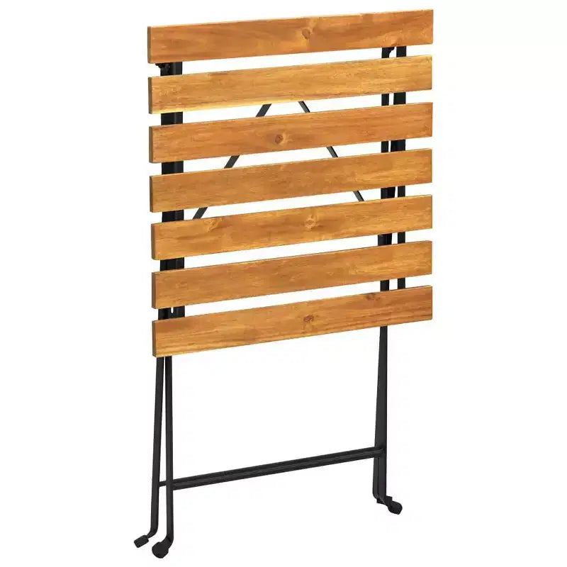 vidaXL Table et chaises de bistrot marron et noir Bois d'acacia massif Moyen