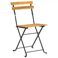 vidaXL Table et chaise bistro Marron et noir Bois d'acacia massif Moyen