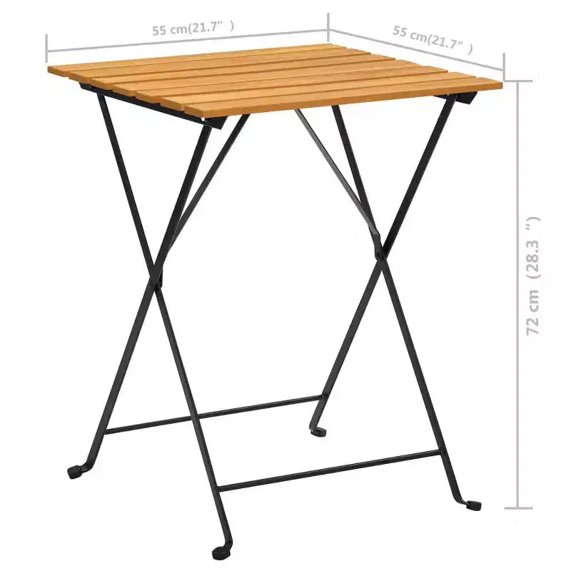 vidaXL Table et chaises de bistrot marron et noir Bois d'acacia massif Moyen