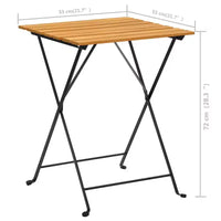 vidaXL Table et chaise bistro Marron et noir Bois d'acacia massif Moyen