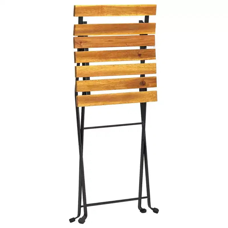 vidaXL Table et chaise bistro Marron et noir Bois d'acacia massif Moyen